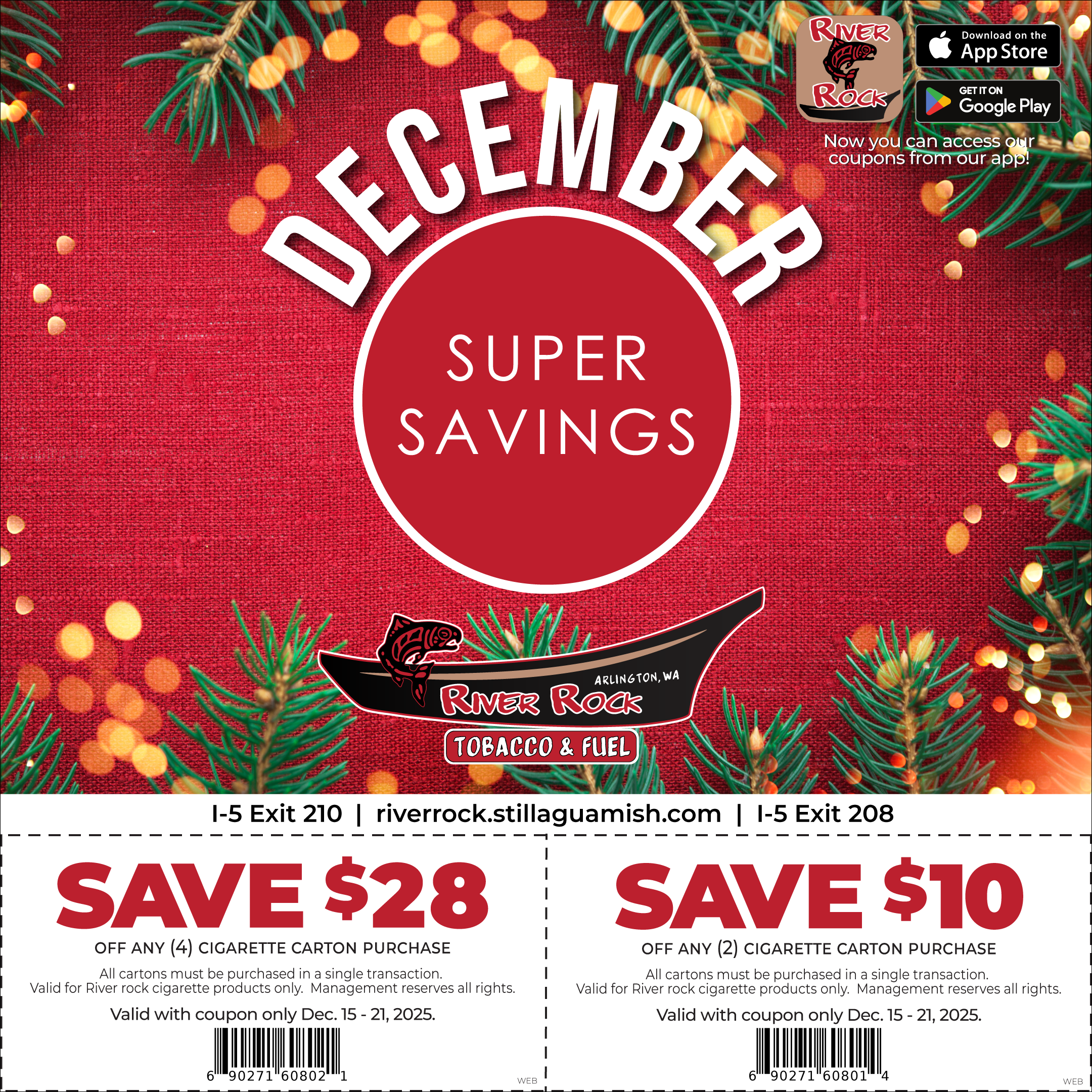River Rock Tobacco Fuel & Spirits December 2025 coupon