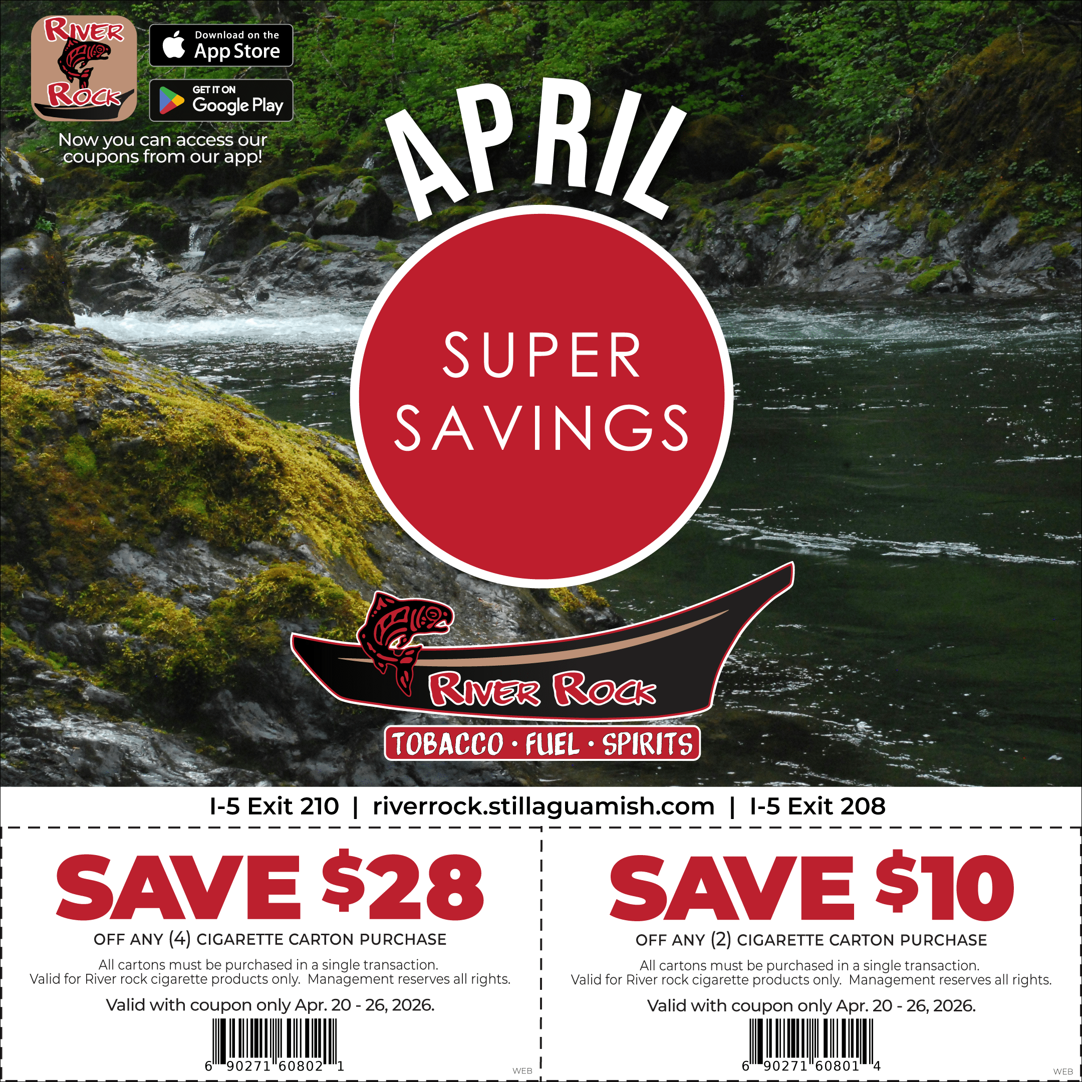 River Rock Tobacco Fuel & Spirits April 2026 coupon