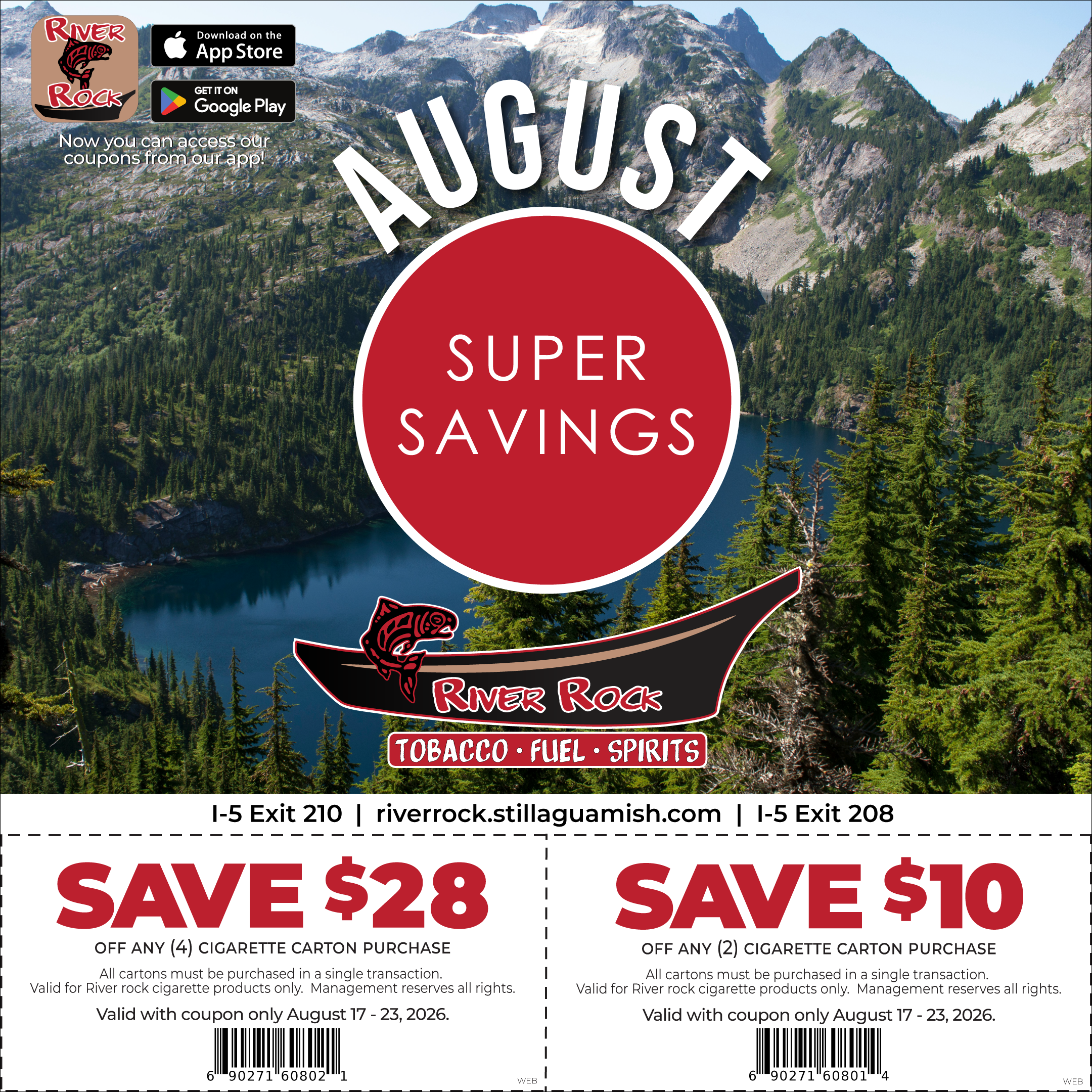 River Rock Tobacco Fuel & Spirits August 2026 coupon